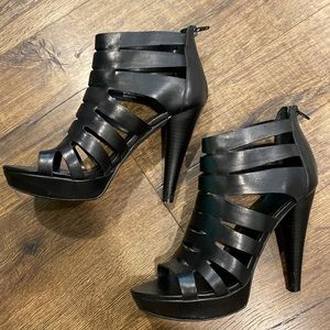 Chinese Laundry Z-Count Me In Women’s Black Caged Heels Sz 9